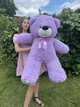Мягкая игрушка BigMishki плюшевый мишка Ветли 130 см фиолетовый - изображение 2