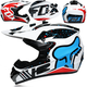 Мотошлем кроссовый FOX V2 Series - White/Blue/Red (Размер XL) - изображение 2