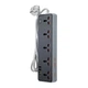 Мережевий зарядний пристрій Подовжувач з USB HOCO AC14A Rico 5x220VEU+3хUSBх18W+Type-Cх30W 2500W PD/QC 3A/30W 1,5 м Чорний з білим - зображення 7