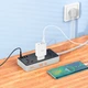 Сетевое зарядное устройство удлинитель HOCO AC7A STORM 3x220VEU+3хUSB+1хType-C 2500W DC17W 1.5 м Черный с белым - изображение 4