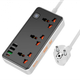 Сетевое зарядное устройство Удлинитель с USB HOCO AC8A 3x220VEU+3хUSBх18W +Type-Cх3A/30W PD/QC 1,5 м Чёрный с белым - изображение 1