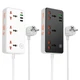 Сетевое зарядное устройство Удлинитель с USB HOCO AC8A 3x220VEU+3хUSBх18W +Type-Cх3A/30W PD/QC 1,5 м Чёрный с белым - изображение 6