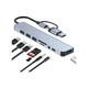 Концентратор Dynamode USB-C/A 8-in-1 1xUSB-C + 1xUSB 3.0 + 3xUSB 2.0 + 3.5mm audio + SD/TF silver (B - зображення 2