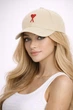 Молодежная кепка с вышивкой Ами (Ami) One-size 54-57см Бежевый - изображение 1