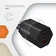 Зарядний пристрій Canyon HEXAGON 65 GaN 65W 2xPD 1xQC EU Black (CND-CHAHEX65B) - зображення 6