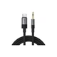 Кабель мультимедийный USB-C to 3.5mm M 0.15m black Acefast (6974316285274) - изображение 1