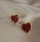 Сережки деликатные Сердце jewelry Коричневые - изображение 7