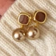 Сережки деликатные подвески 2.5х1 см jewelry Коричневые - изображение 2