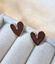 Сережки деликатные Сердечки jewelry Коричневые - изображение 9