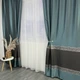 Штори з жакард, сучасні штори в спальню Бірюзові, з тюлем (SHTN-K7-3) - зображення 5