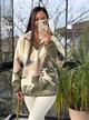 Свитшот женский свободного крою на флисе One size Молочно-зеленый 5004 - изображение 2