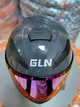 Мото шолом інтеграл G-Lion сірий глянець, розмір М, з візором та рукавицями - зображення 4