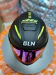 Мото шолом інтеграл G-Lion чорний із зеленими неоновими вставками, розмір L, з візором та рукавицями - зображення 6