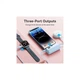Батарея універсальна VENTION 4800mAh 22,5W PD, USB-C In/Out, LED display, with built-in Lightning cable Black (FHRB0) Vention FHRB0 927084 - зображення 6