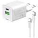 Зарядний пристрій ColorWay C101A GaN Mini 20W PD PPS USB-C + USB-A QC4.0 + cable USB-C to USB-C black (CW-CHS062PDC-WT) ColorWay CW-CHS062PDC-WT 925729 - зображення 5