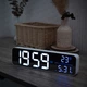 Часы настольные электронные Losso Premium (BT) LONG с LED подсветкой и термометром (белые), будильник - изображение 7