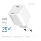 Зарядное устройство ColorWay GaN Mini 25W PD Port PPS USB-C white (CW-CHS052PD-WT) ColorWay CW-CHS052PD-WT 925583 - изображение 6