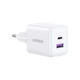Зарядний пристрій Ugreen USB + USB-C GaN 30W X516 white (65015) UGREEN 65015 925863 - зображення 1