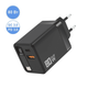 Зарядное устройство Rollo RT1 80W с выдвижным кабелем Type-C + порты USB, Type-C, быстрая зарядка PD, QC - Черный - изображение 1