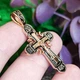 Крестик Xuping Jewelry длина с ушком 4.1см на цепочку до 4мм медицинское золото позолота 18К к309 - изображение 3