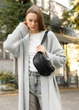 Жіноча шкіряна сумка бананка Sambag Tirso BTT чорнa 31 × 12 × 5 см (81339001) - зображення 4