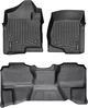 Килимки Weathertech Black для Chevrolet Silverado (mkII) 2007-2014 (Extended Cab)(з важелем 4x4)(1 ряд - 3 місця)(без сховища під 2 поряд) (WT 4413061-440669) - изображение 1