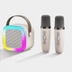 Портативна колонка K12 Mini RGB з 2-ма мікрофонами (9*9*7 см) бежева - зображення 13