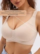 Бюстгальтер 5XL (100F, 105C, 105D, 105E) Free Bra Эластичный бесшовный анатомический лиф широкие бретели без косточек Бежевый 582734182 - изображение 4