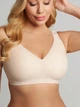 Бюстгальтер 5XL (100F, 105C, 105D, 105E) Free Bra Эластичный бесшовный анатомический лиф широкие бретели без косточек Бежевый 582734182 - изображение 10