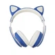 Наушники беспроводные Cat Ear VZV-24M Bluetooth с разноцветной LED подсветкой и кошачьими ушками Синие - изображение 1