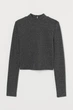 Топ с длинным рукавом H&M 9314442 L Серебристый (2030000199396) - изображение 1