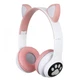 Наушники беспроводные Cat Ear VZV-24M Bluetooth с разноцветной LED подсветкой и кошачьими ушками Розовые - изображение 1