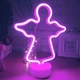 Ночник неоновый лампа Ангелочек розовый Angel - изображение 2