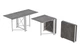 Стол-книжка трансформер Орион 2 Ferrum-decor 750x1520x730 Белый металл ДСП Бетон 16 мм (ORI214) - изображение 1