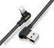 Двухсторонний зарядный кабель для iPhone iPad McDodo 90° USB to Lightning с LED подсветкой 3 м - изображение 2