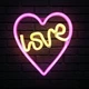 Настенный неоновый светильник ночник Love Сердце розовый Angel - изображение 2