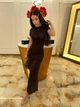 Жіноча еластична максі сукня з коротким рукавом Uaclothes 44-46 Коричневий (like36539-169651357) - изображение 3