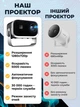 Проектор домашний кинотеатр LED портативный Wi-Fi Android 720P HD 120 ANSI люмен с автофокусом автокоррекцией трапеции голосовым управлением пультом с поворотом 180° для просмотра фильмов сериалов игр на стену потолок компактный для дома квартиры отдыха - изображение 2