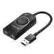 Звукова карта USB AUX jack, 2*TRS (Mic + Ear) SSS1629 Ugreen Чорна CM129 - изображение 1