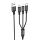 Кабель HOCO X76 3-in-1 Super charging cable (iP+Type-C+Micro) Black (6931474767400) - изображение 1
