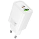Мережевий зарядний пристрій Hoco N63 1USB/18W/QC3.0 + 1Type-C/30W/PD Білий - зображення 1