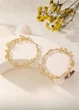 Серьги кольца женские большие с растительным плетением Fashion Jewelry Золотистые 19466 - изображение 4
