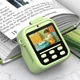 Дитячий фотоапарат миттєвого друку в чохлі із зайчиком Children's fun Camera S11 з підтримкою microSD card на 2 камери Зелений - зображення 4