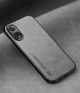 Шкіряний чохол XnE OPPO A78 4G з металевою вставкою Grey (34633-33) - зображення 1