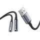 Внешняя звуковая карта Vention USB - 2x 3.5 мм 0.25 м наушники + микрофон Серый (CVHHC) - изображение 1