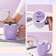 Термокружка с ручкой Office Cup 500 мл с герметичной крышкой, сделана из нержавеющей стали, лавандовая - изображение 4