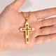 Кулон «Хрест» на ланцюжку Hollowcross, золотистий - зображення 2