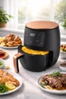 Мультипечь аэрофритюрница 6л 2800w 220–240 В Silver Love сенсорная, с антипригарным покрытием, черная - изображение 1