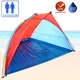 Пляжний намет-тент "Мушля" двомісний Send Tent 210 х 120 х 100 см, водовідштовхувальний, з поліестеру, червоний з блакитним - зображення 2