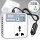 Автомобільний інвертор Carinverter JX03 12-220V з дисплеєм, USB та Type-C від прикурювача Білий (VS7007385) - зображення 1